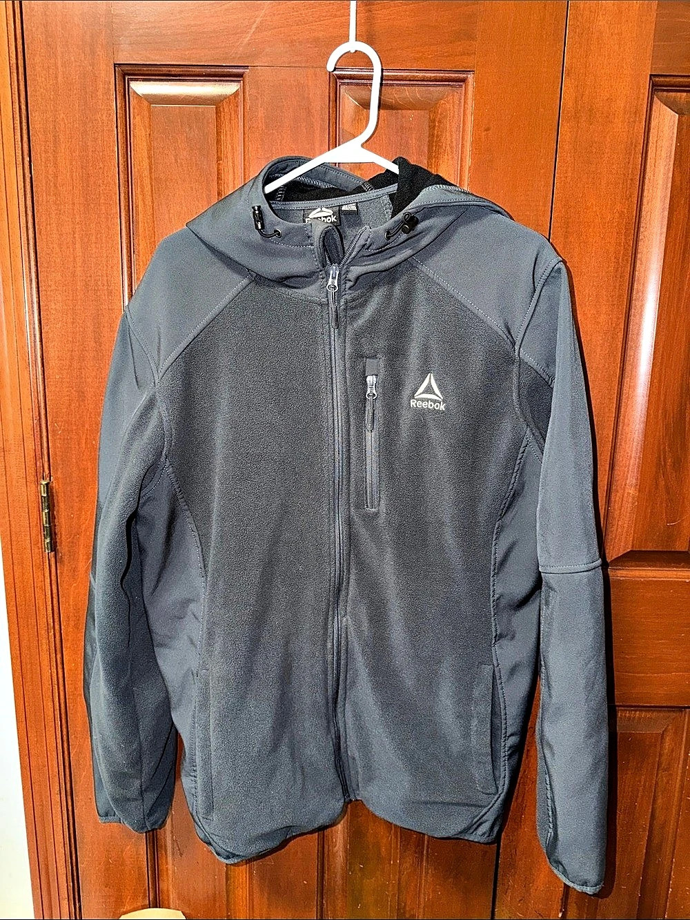 Reebok Textured Soft Woven Hooded Fleece Jacket
